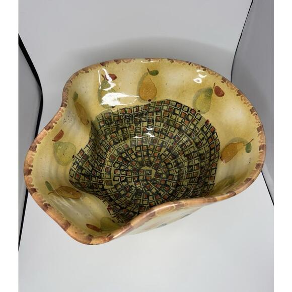 Set of 2 Hand-Painted Italian Vintage Ceramic Dishes Neiman Marcus Majolica Pear